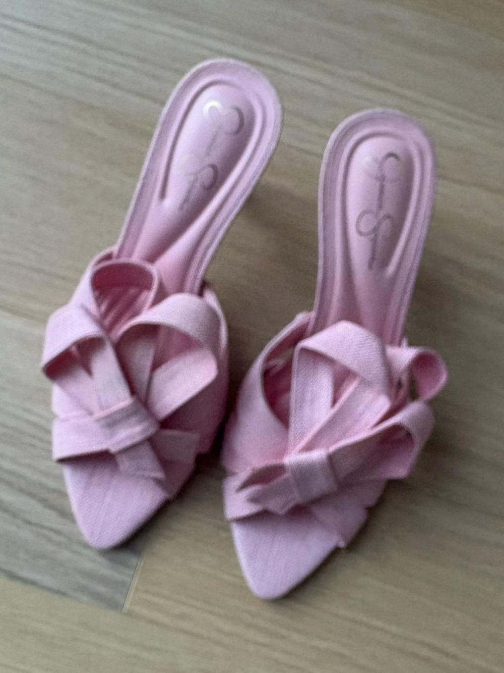 Light Pink Knotted Slip-On Mules